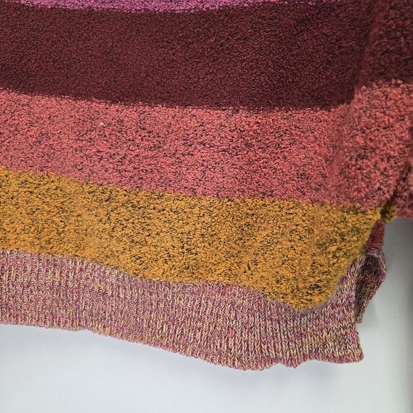 Free People Candyland Stripes Orange Pink Pullover Terry Sweater Size XS - Picture 4 of 8